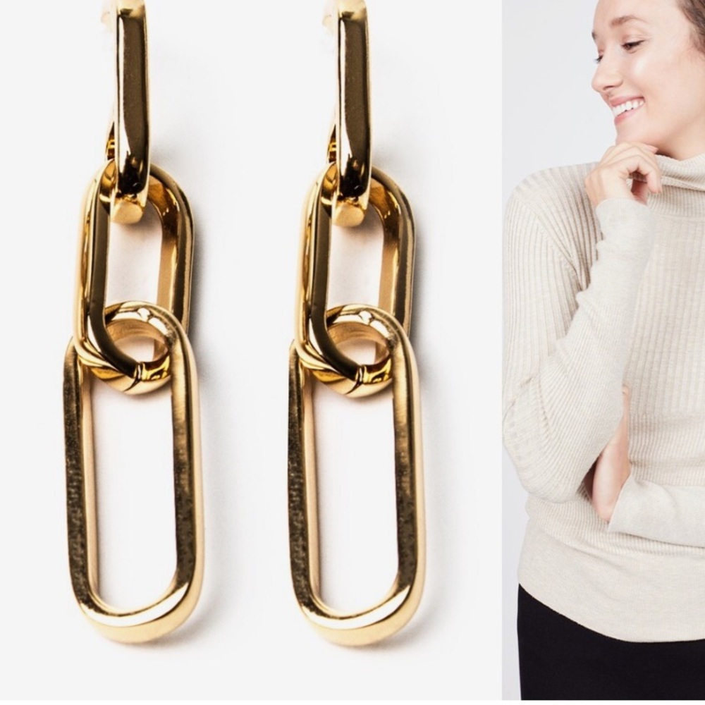 Rebecca Minkoff Gold Link Earrings